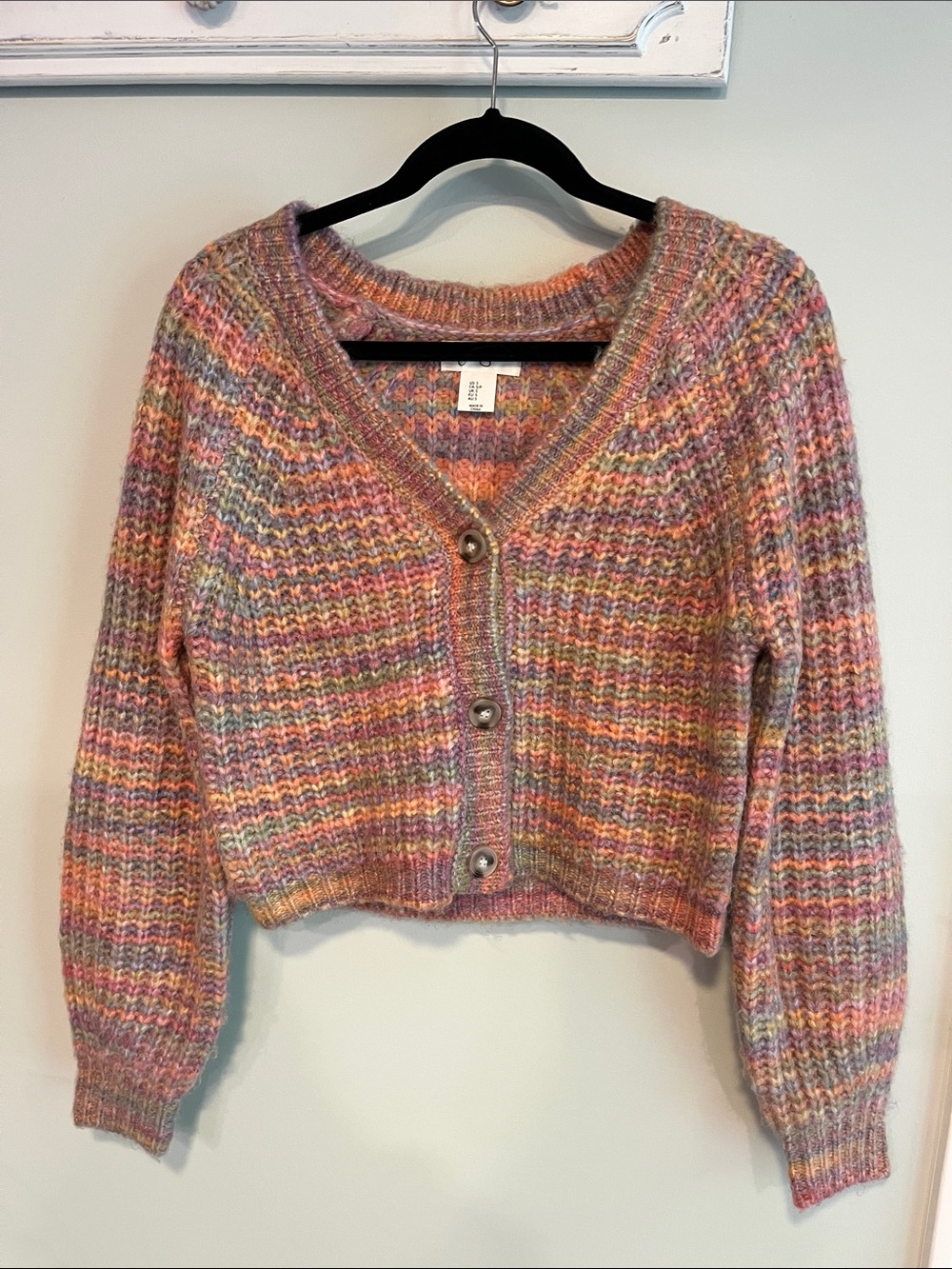 Jessica Simpson Pastel Multicolor Button Cardigan Sweater Women’s Size Small
